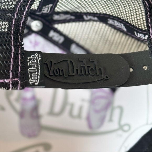 NWT Von Dutch Plum Dust (Purple & Black) Velvet Trucker Hat - Picture 4 of 6